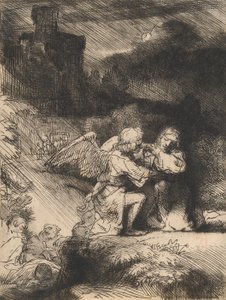 बगीचे में तड़प, c.1657 (नक़्क़ाशी और drypoint) द्वारा रिमब्रांड वैन रिजन