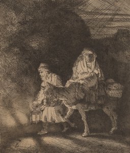 मिस्र में उड़ान: एक रात का टुकड़ा, 1651। द्वारा रिमब्रांड वैन रिजन