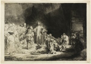 द हंड्रेड गिल्डर प्रिंट द्वारा रिमब्रांड वैन रिजन