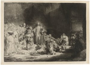 द हंड्रेड गिल्डर प्रिंट द्वारा रिमब्रांड वैन रिजन