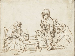 द पैनकेक वुमन, सी। 1635. द्वारा रिमब्रांड वैन रिजन