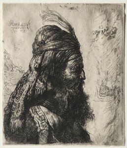 तीसरा ओरिएंटल हेड, 1635। द्वारा रिमब्रांड वैन रिजन