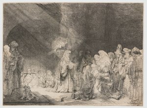 मंदिर में प्रस्तुति: आयताकार प्रिंट द्वारा रिमब्रांड वैन रिजन