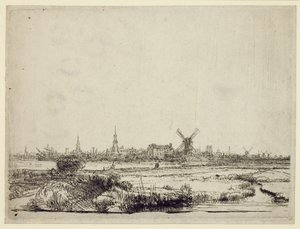 एम्स्टर्डम का दृश्य, c.1640 द्वारा रिमब्रांड वैन रिजन