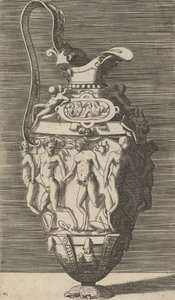 डांसिंग वुमन एंड सैटियर्स के साथ फूलदान, 17 वीं शताब्दी देर से।