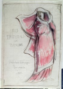 1921 में ओपेरा डे पेरिस में एक प्रदर्शन के लिए हेक्टर बर्लियोज़ (1803-69) द्वारा रचित एक पोस्टर विज्ञापन लेस ट्रॉएन्स (द ट्रोजन्स) के लिए डिज़ाइन द्वारा रेने पियोट