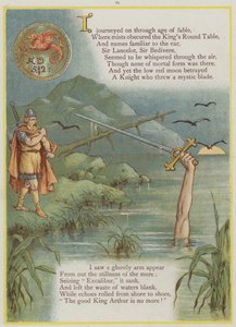 रिचर्ड आंद्रे, किंग आर्थर और एक्सकैलिबर द्वारा अपस्ट्रीम का पेज (कलर लिथो) द्वारा रिचर्ड आंद्रे