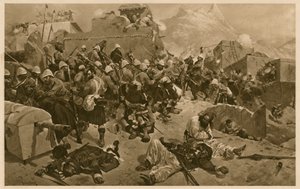 92वें हाइलैंडर्स और दूसरे गोरखाओं ने कंधार, अफगानिस्तान की लड़ाई के दौरान गुंडी मुल्ला साहिबदाद पर हमला किया, दूसरा एंग्लो-अफगान युद्ध
