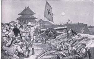 Tientsin: प्राचीर पर लड़ाई (लिथो) द्वारा रिचर्ड कैटन II वुडविले