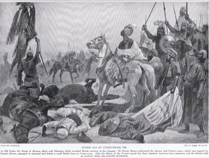 1780 में कोन्जिवरम में हैदर अली, हचिन्सन हिस्ट्री ऑफ़ द नेशंस का चित्रण द्वारा रिचर्ड केटन वुडविले