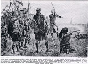 क्यूबेक की लड़ाई, 1759, &39;हचिन्सन की कहानी ब्रिटिश राष्ट्र की कहानी&39; से चित्रण, c.1923