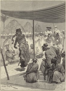 पश्चिम अफ्रीका में सोफा के राजा के सामने नृत्य द्वारा रिचर्ड केटन वुडविले जूनियर