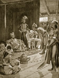 बोर्नियो में सर जेम्स ब्रुक, 1842, &39;हचिन्सन ऑफ़ द ब्रिटिश नेशन&39; का चित्रण, c.1923 द्वारा रिचर्ड केटन वुडविले जूनियर