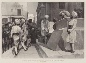 भारतीय अकाल, गरीब-घर, शोलापुर में प्रावधान का दैनिक वितरण द्वारा रिचर्ड केटन वुडविले जूनियर