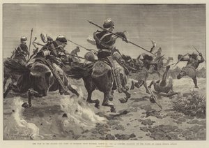 सौदान में युद्ध, हसीन में लड़ाई, सौकिम के पास, उस्मान डिग्ना के हमले के फ्लैंक पर चार्ज करने वाले 5 वें लांसर्स द्वारा रिचर्ड केटन वुडविले जूनियर