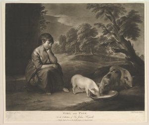 लड़की और सूअर, 1783। द्वारा रिचर्ड अर्लोम