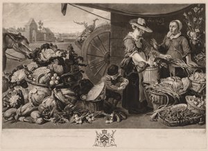 द फोर मार्केट्स: द वेजिटेबल मार्केट, 1779। द्वारा रिचर्ड अर्लोम
