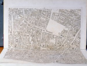 लंदन शहर की योजना, 1813 में प्रकाशित (247354-247356 देखें) द्वारा रिचर्ड होरवुड