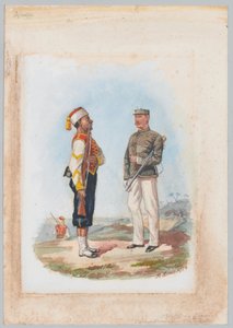 इन्फैंट्री, द्वितीय पश्चिम भारत रेजिमेंट (पेंसिल पर पानी के रंग का) द्वारा रिचर्ड सिम्किन