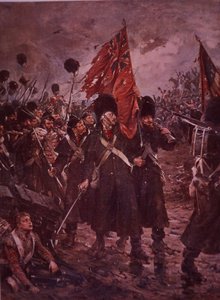1854 में क्रीमियन युद्ध के दौरान इनकरमैन में सेविंग द कलर्स, द गार्ड्स द्वारा रॉबर्ट (बाद में) गिब्बो