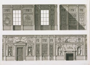 साइऑन हाउस में लाइब्रेरी की ऊंचाई, c.1760-69 द्वारा रॉबर्ट एडम