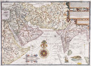 पूर्वी अफ्रीका, अरब और भारत का मानचित्र, 1598 द्वारा रॉबर्ट बेकीट
