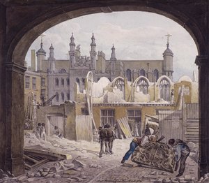 गिल्डहॉल चैपल, लंदन, 1820 का विध्वंस