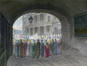 डीन कोर्ट, लंदन शहर, 1820 के प्रवेश द्वार का दृश्य