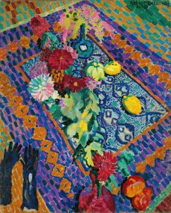 स्थिर जीवन दस्ताने के साथ, 1906-1907। द्वारा रॉबर्ट Delaunay