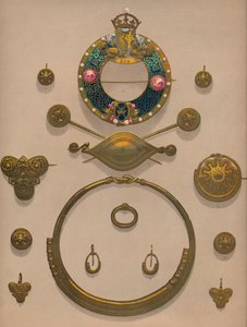 स्वर्ण आभूषण और ब्रोच, 1863। द्वारा रॉबर्ट डडली