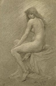 लिलिथ के लिए अध्ययन, c.1900 (कागज पर चाक)