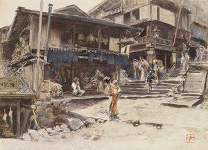 इको, जापान I, 1890 में एक स्ट्रीट द्वारा रॉबर्ट फ्रेडरिक ब्लम