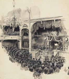 जापानी संसद का उद्घाटन दृश्य, 1890 द्वारा रॉबर्ट फ्रेडरिक ब्लम
