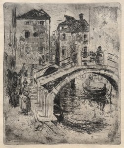 वेनिस नहर और पुल, 1886। द्वारा रॉबर्ट फ्रेडरिक ब्लम