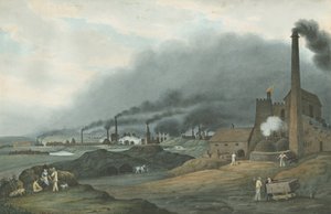 बिलस्टन - ब्रैडली आयरन वर्क्स: वाटर कलर पेंटिंग, 1837