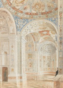 Giulio Romano और Baldassare Peruzzi, 1897 द्वारा सजावट के साथ विला मादामा का इंटीरियर। द्वारा रॉबर्ट ओर्ले
