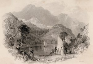 Trossachs का दर्रा, Loch Catrine, स्कॉटलैंड (उत्कीर्णन)