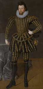 पोर्ट्रेट ऑफ़ ए मैन, शायद सर जॉन स्कॉट (1564-1616), लगभग 1600-1605 (कैनवास पर तेल)