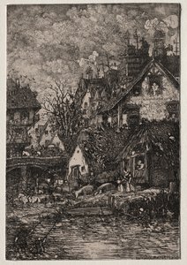 एक गांव में प्रवेश, 1861। द्वारा रोडोलफे ब्रेज़िन
