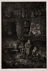 फ्लेमिश इंटीरियर, 1856। द्वारा रोडोलफे ब्रेज़िन