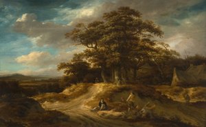 1680 में एक गांव के किनारे पर यात्री। द्वारा Roelof Van Vries