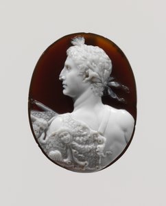 सम्राट ऑगस्टस का कैमियो चित्र, c.41-54 ईस्वी (sardonyx) द्वारा उपन्यास