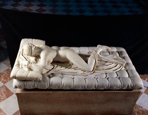 स्लीपिंग हेर्मैफ्रोडाइट, डायोक्लेटियन, रोम (संगमरमर) के स्नान से दूसरी शताब्दी ईसा पूर्व के मूल के बाद की प्रतिलिपि द्वारा उपन्यास
