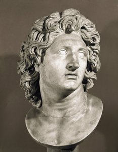 सिकंदर महान (356-323 ईसा पूर्व), मैसेडोनिया के राजा और फारस के विजेता की प्रतिमा। एक ग्रीक मूल, संगमरमर की मूर्ति की रोमन प्रति। कैपिटलिन संग्रहालय, रोम