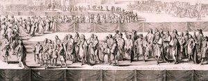 क्वीन मैरी द्वितीय का अंतिम संस्कार, वेस्टमिंस्टर एब्बे, लंदन, 1695 द्वारा रोमिन डे हुगहे