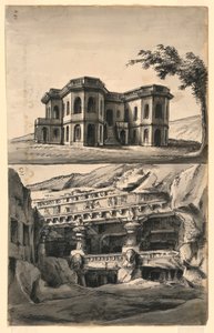 स्टेज डिज़ाइन, लैंडस्केप में महल और मंदिर और गुफाएँ
