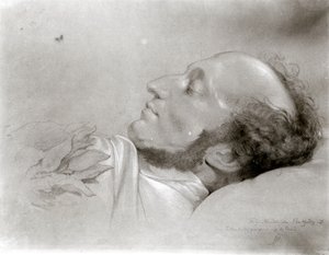 फेलिक्स मेंडेलसोहन (1809-47) उनकी मृत्यु पर, c.1847 द्वारा रुडोल्फ जूलियस बेन्नो ह्युबनेर