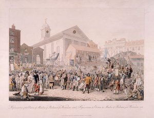 कोवेंट गार्डन, लंदन, 1818 में चुनाव।