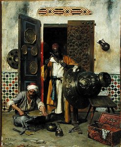 धातु कार्यकर्ता, c.1888 (पैनल पर तेल) द्वारा रूडोल्फ अर्न्स्ट