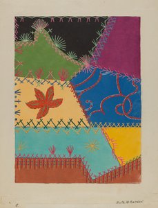 पागल रजाई विवरण, सी। 1939.